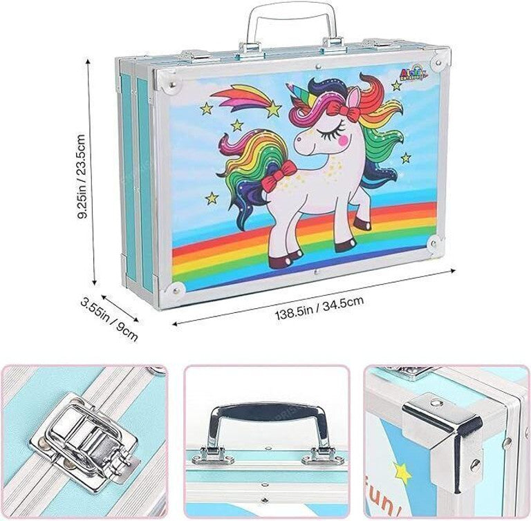 Color Set Drawing Pencil Bag | Painting Box 145 Pcs | Unicorn