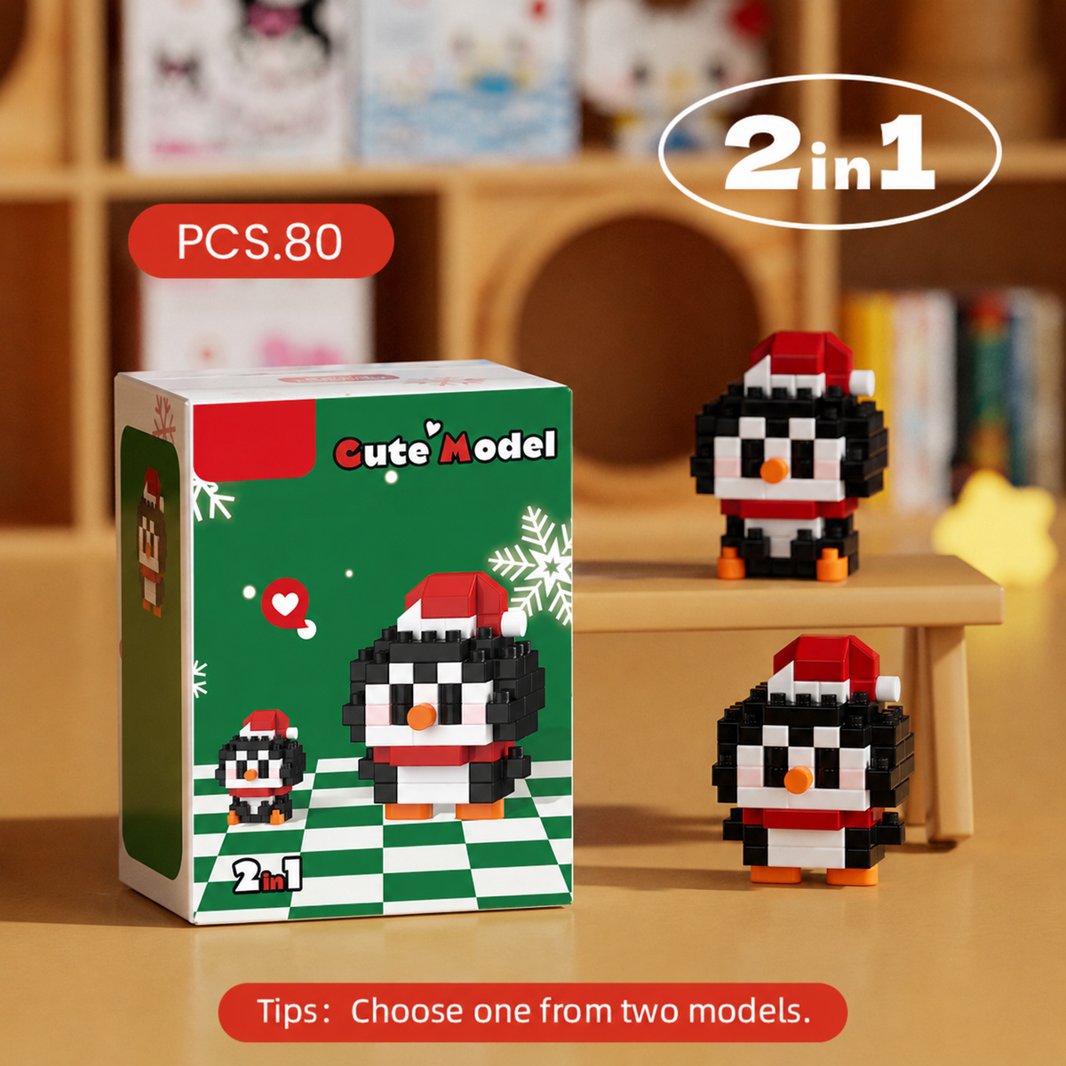2-in-1 Christmas Mini Building Block Figures – 6 Festive Designs