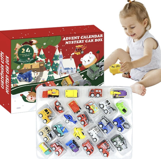 Advent Calendar, Fun Toys, Car Design Christmas Countdown Fun Toys, 24 Pcs Car