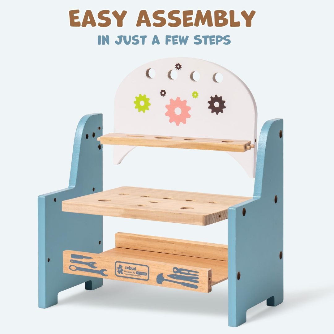 Wooden Montessori Mini Tool Bench / Age 3+