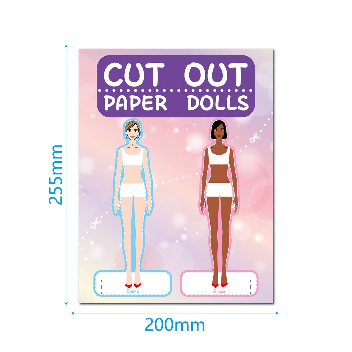 Cut Out Paper Dolls Dress-Up Activity Set | 6+| Size 27.5×21cm