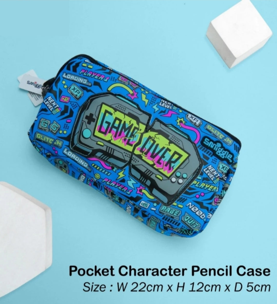 Smiggle Pencil Case | Blue Game Over