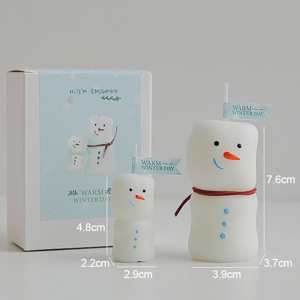 Snowman Scented Candle Gift Set – 2 Pieces | English Pear & Freesia