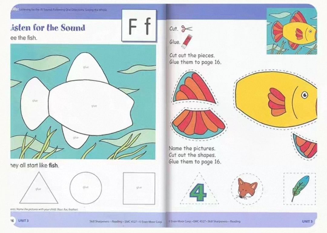 Skill Sharpeners Reading Connecting School And Home | 8 Books Set | Pre K | Soft Cover | 3+