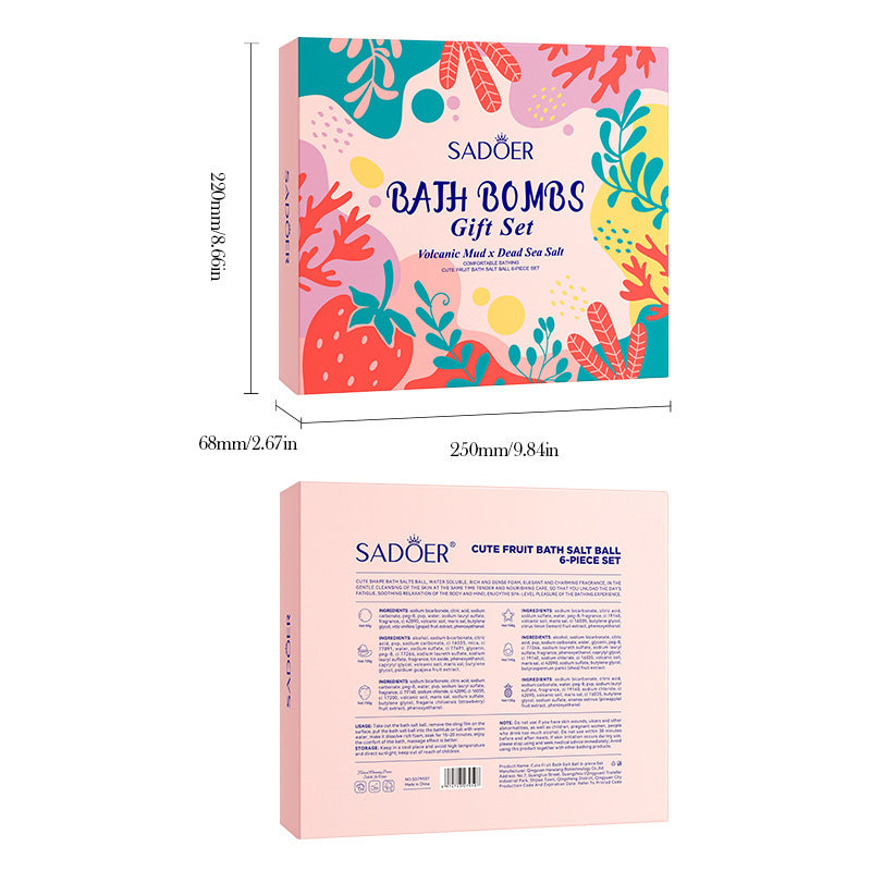 Bath Bombs Gift Set - Volcanic Mud & Dead Sea Salt | 6 Pcs