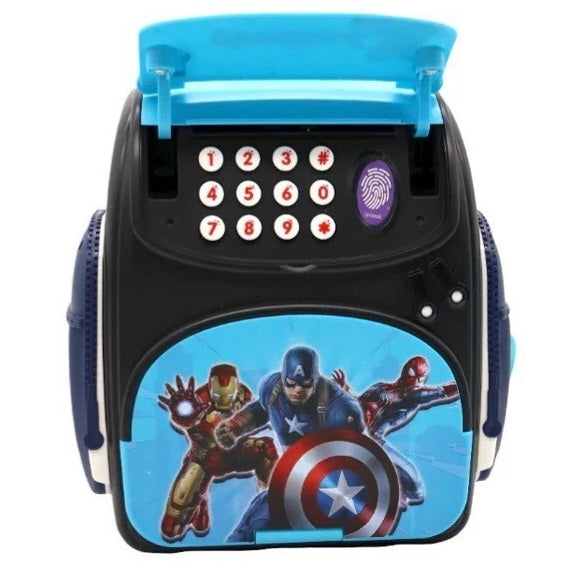 Hero Avengers Schoolbag Money Bank With Fingerprint