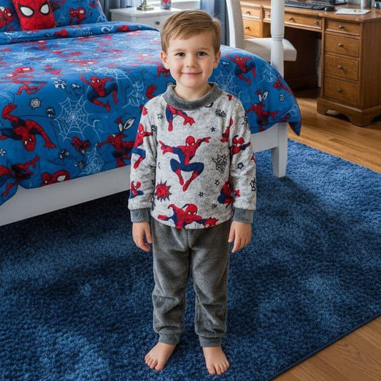 Warm Winter Pijama Spiderman Design Size 1-16y