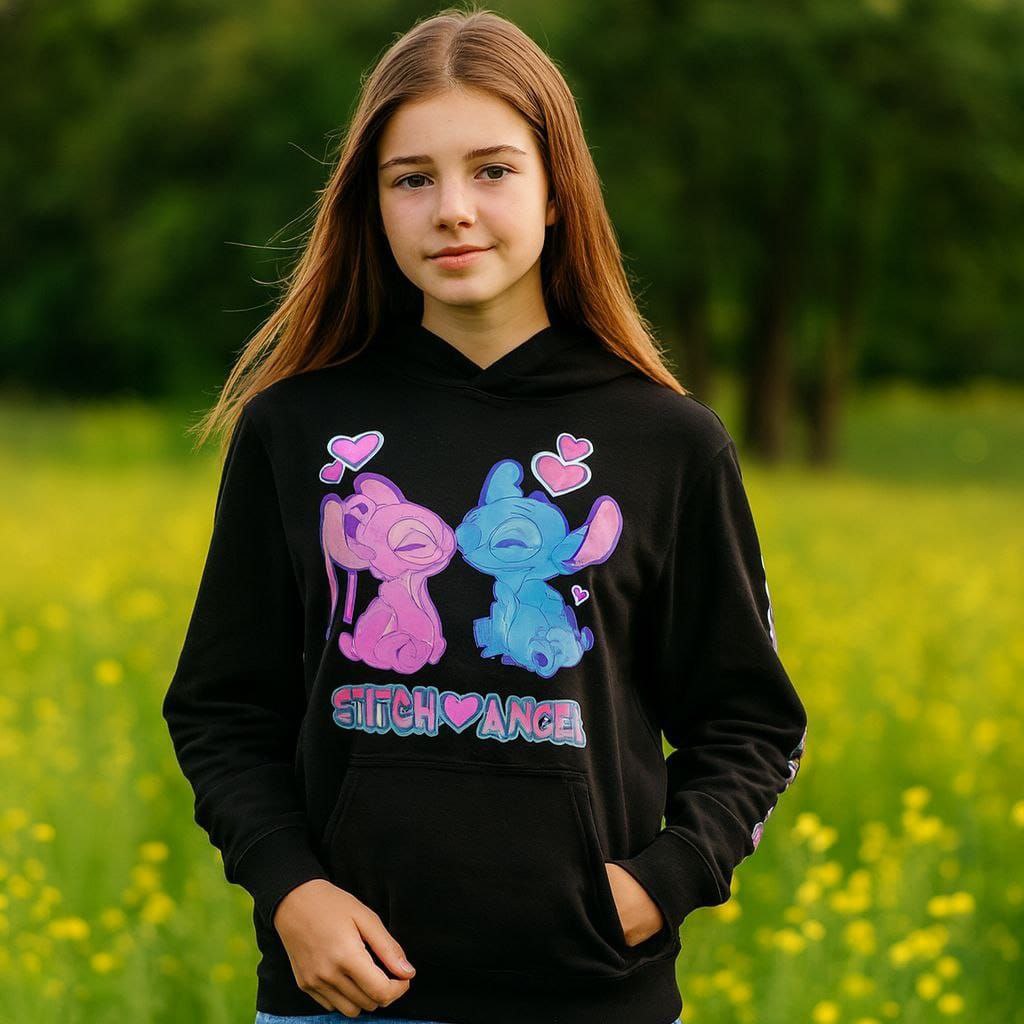 Black Hoodie With Light Fleece Stitch Design Size S-L