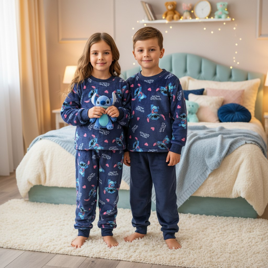 Kids’ Warm Fleece Stitch Pajama Set | Boys & Girls