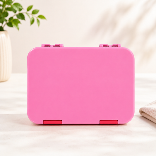 Premium Tritan Kids Lunch Box – Leakproof School Bento Box | Pink + Red