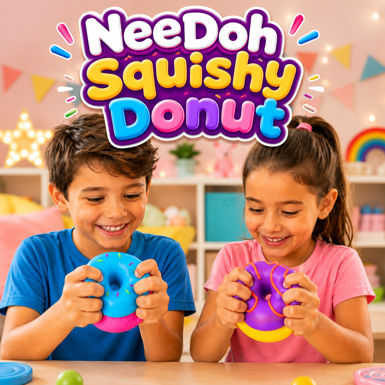 NeeDoh Squishy Donut  Squeeze Toy | Soft Stress Relief | 3+