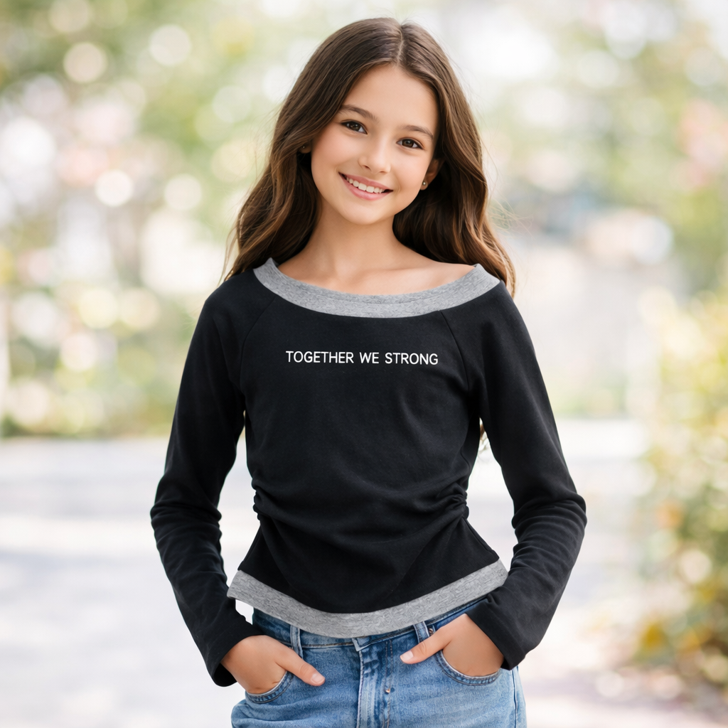 Girl Top Long Sleeve- Together We Strong (12y)