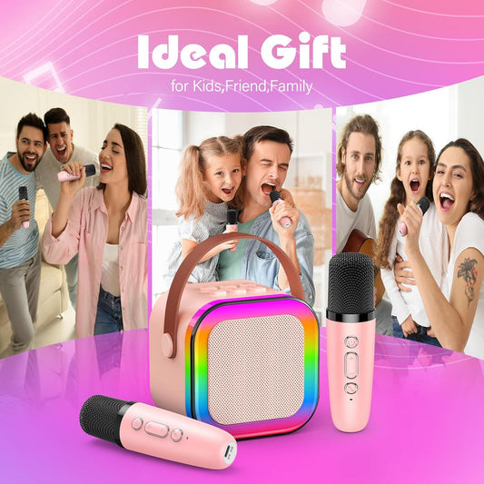 K12 Mini Portable Karaoke Wireless BT Speaker With 2 Microphone