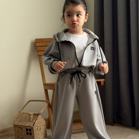 Girls' Satin Tracksuit with WideLeg Pants Sizes 3-10y