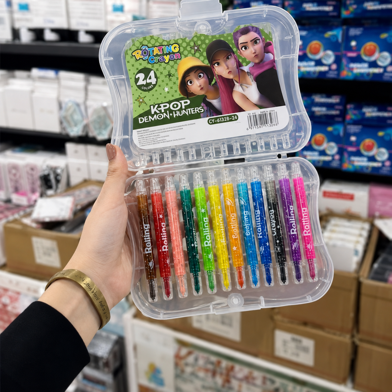 24-Color Twist-Up Crayon Set with Storage Case