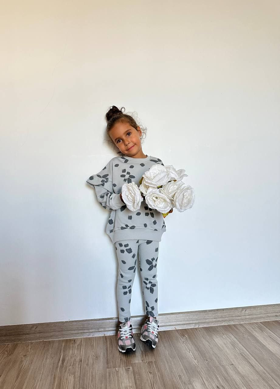 Grey Outfit With Legging For Girl 2-8y