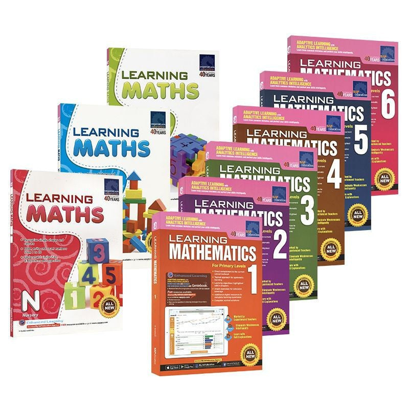 Learning Maths Books - Nursery-Gr6 | for Kids in Kindergarten and Primary School | Soft Cover | 3+