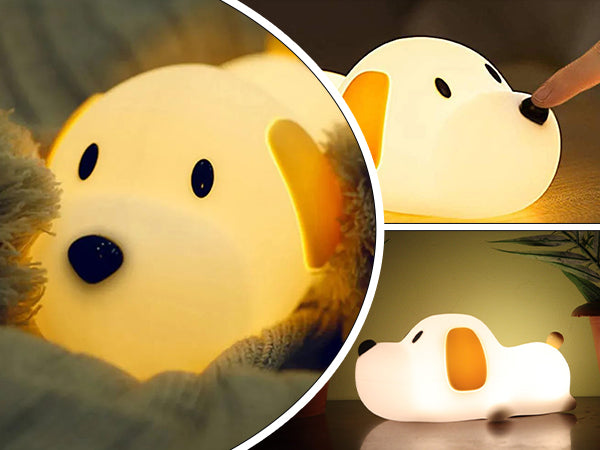 Dog Silicone Night Light | USB Rechargeable Color-Changing | 3+
