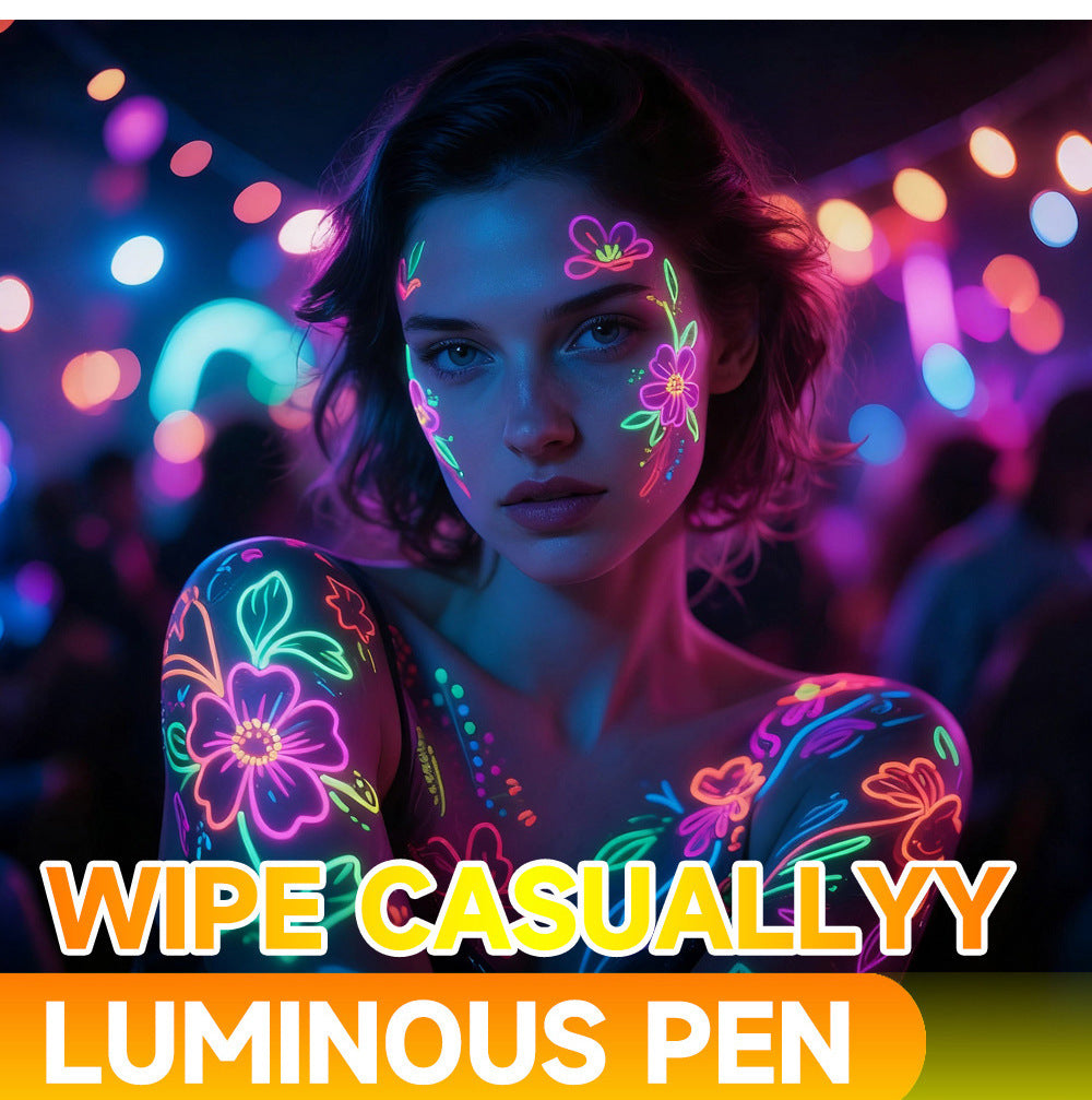 12-Color UV Face & Body Paint Marker Set – Neon Blacklight Glow