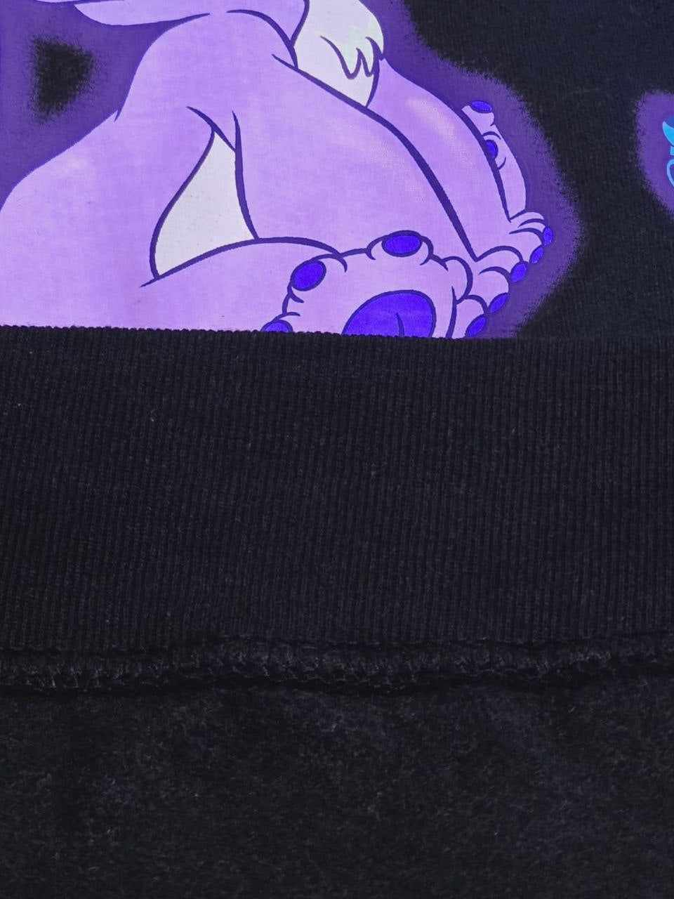 Black Hoodie With Light Fleece Stitch Design Size S-L