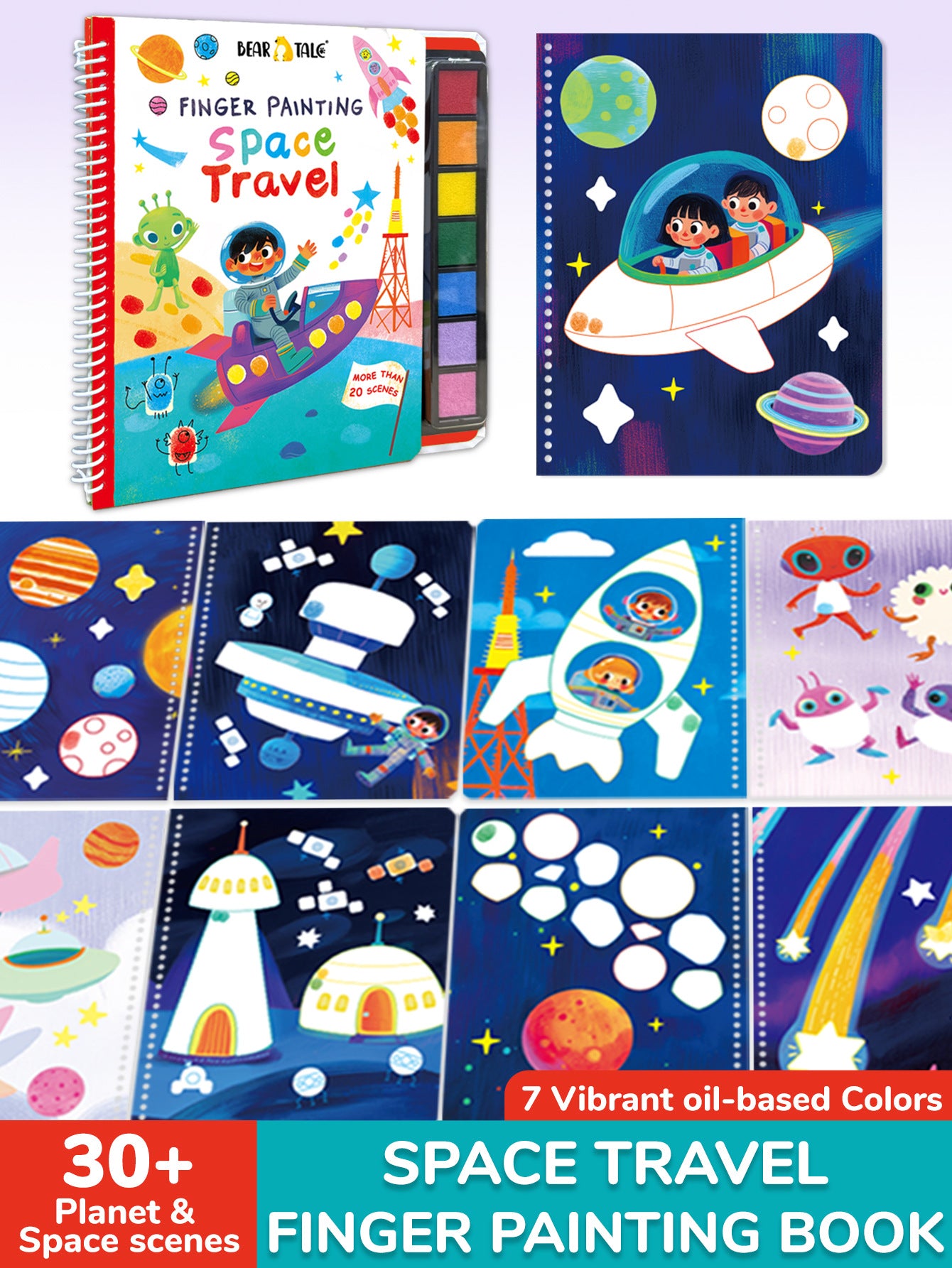 Finger Painting Activity Book | 30+ Scenes | 3+