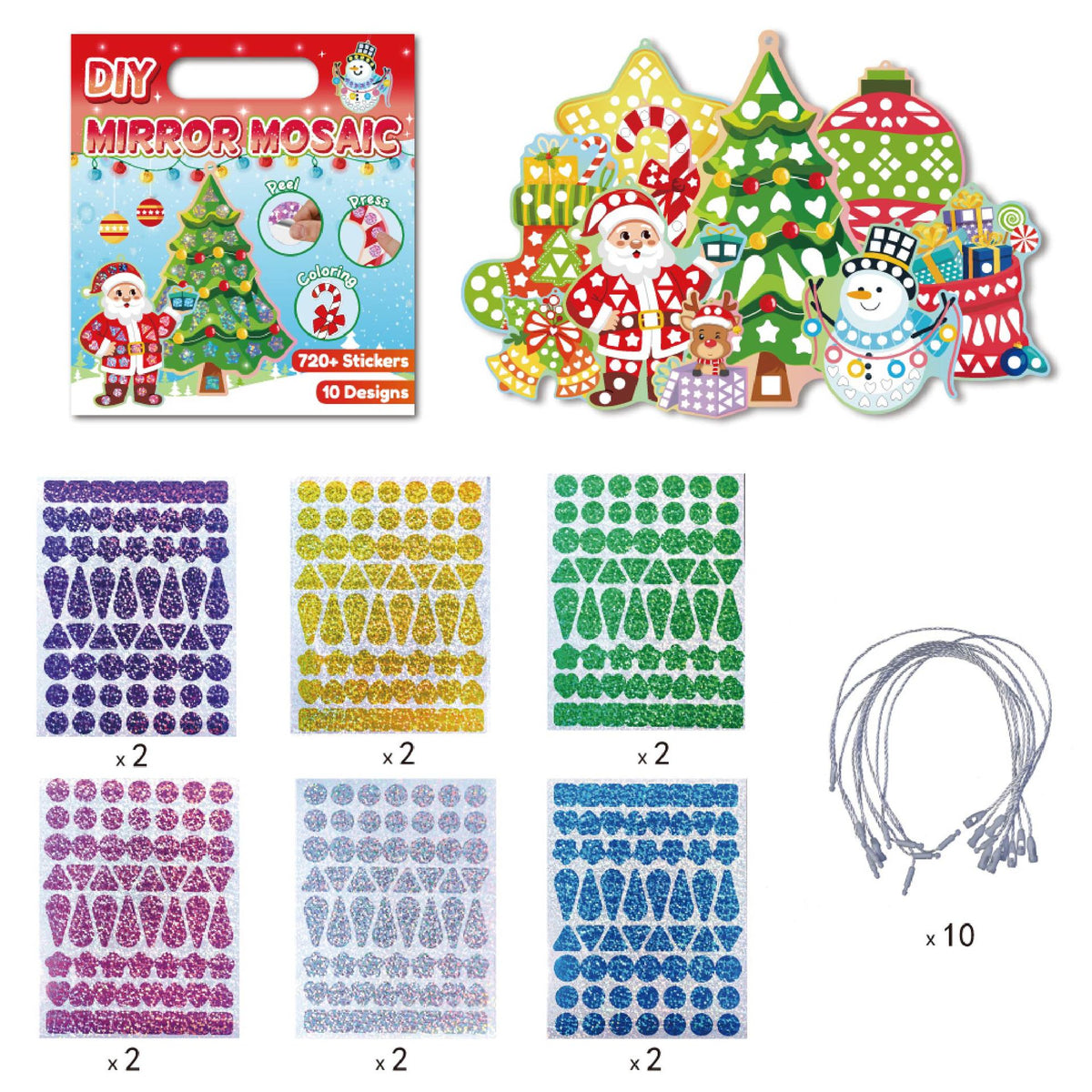 DIY Mirror Mosaic Sticker Art Kit – 720+ Stickers  | Size 20×18cm