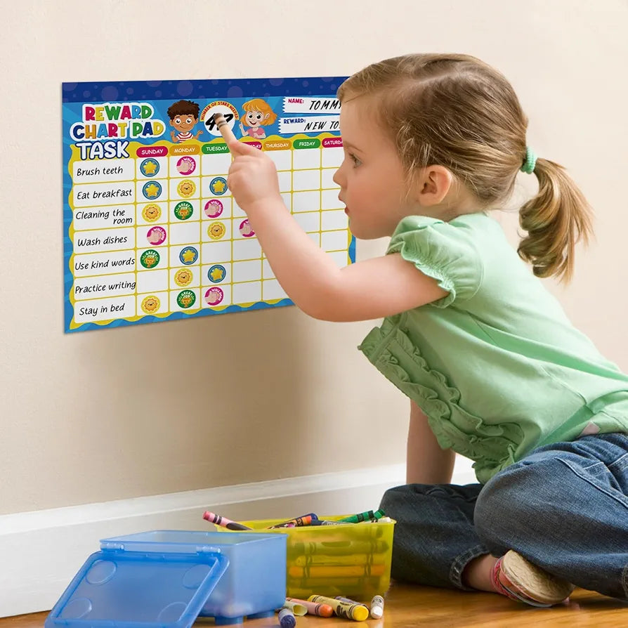 Motivational Sticker Book. Reward Chart Pad