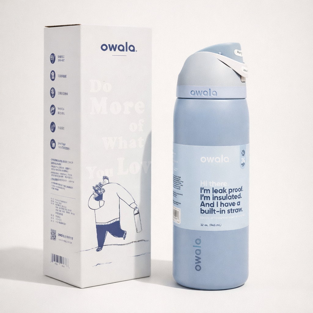 Owala Bottle - Stainless Steel | Free Sip | Leak-proof | Sea Salt 710-950ml