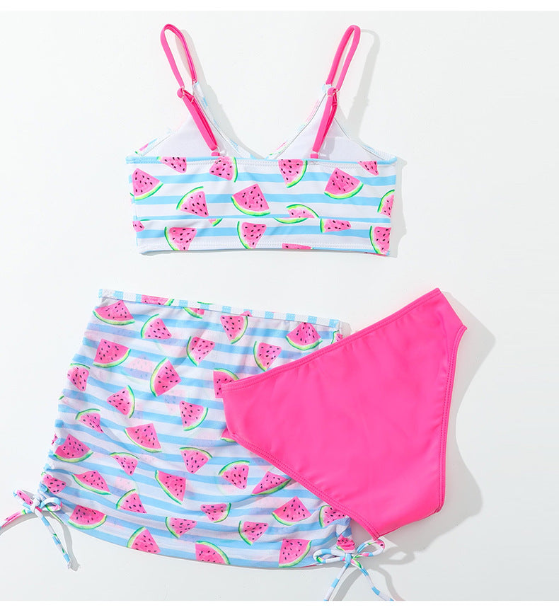 Girl 3-Piece Watermelon Print Swimwear Set | Size 8-12y