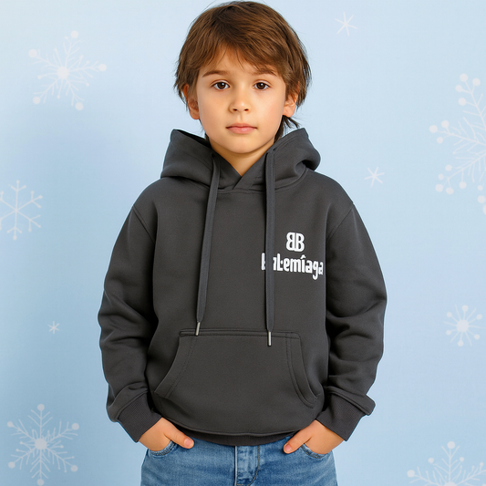 Warm Grey Hoodie With Fleece Size 8-10y