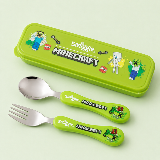 Smiggle Set | Spoon+Fork | With Storage Box | Minecraft