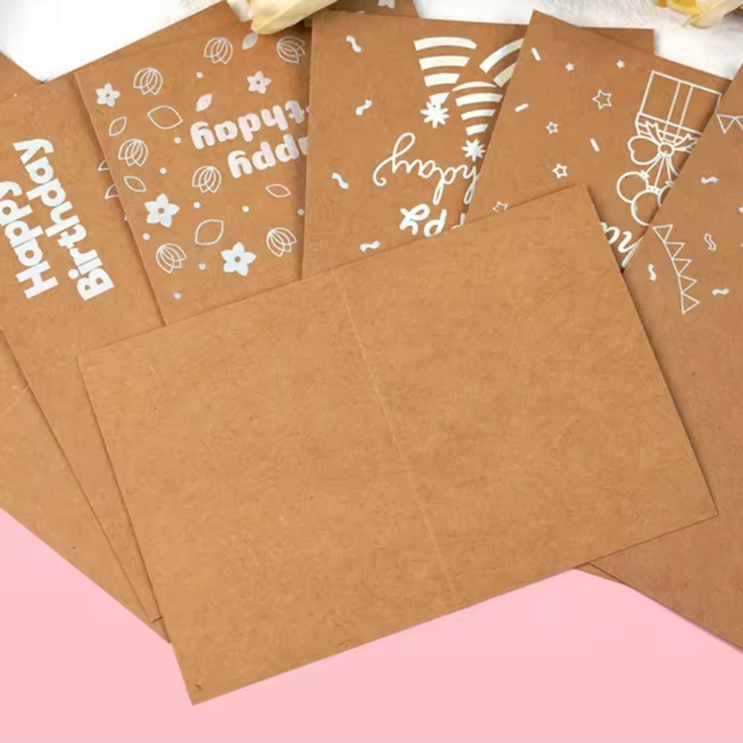 Birthday Card Craft Paper With Enveloppe 8pcs