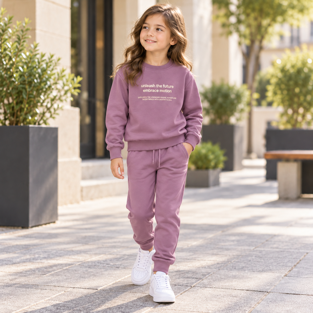 Kids’ Dusty Purple Cotton Outfit Set | 5–6Y