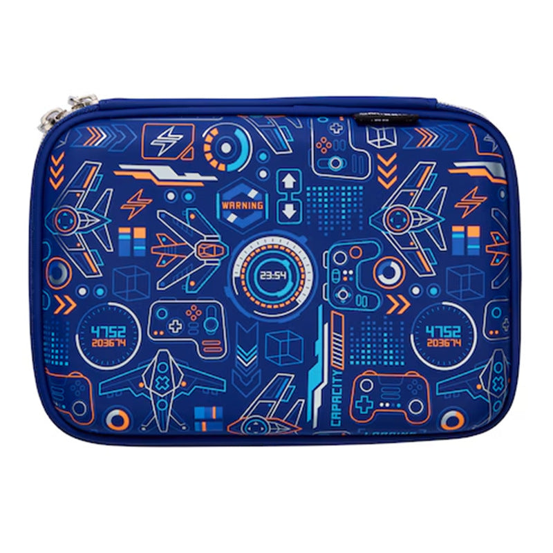 Smiggle Pencil Case | Hardtop | Blue Game | 16.5×22×4.5cm