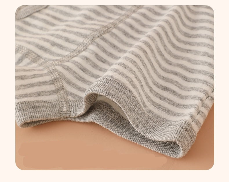 Boys Cotton Boxer Shorts (2pcs) - Grey Line | 1-2y