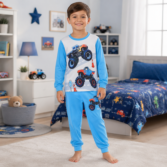 Boys Monster Truck Pajama Set | Size 2-7y