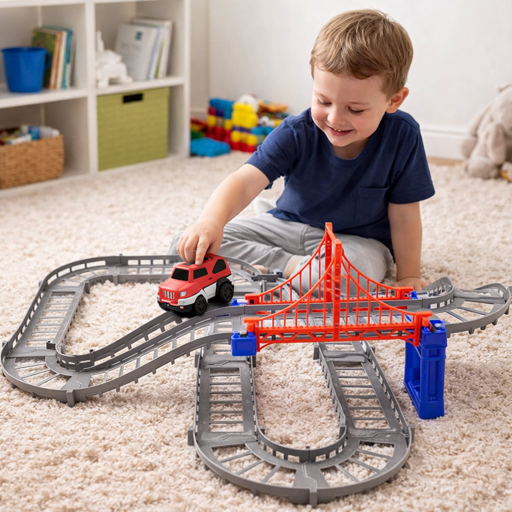 Track Racing Car Toy For Kids 73 Pcs