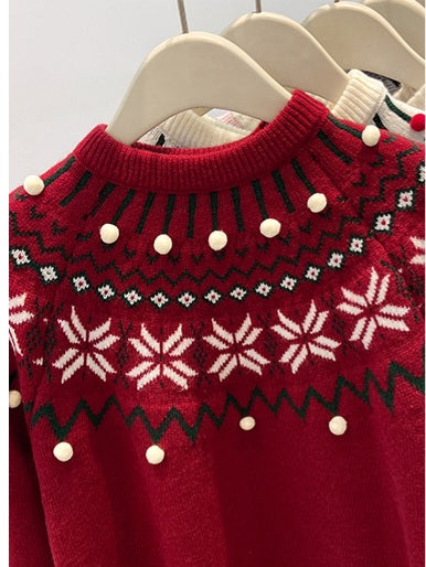 Nordic Christmas Pom-Pom Sweater / S–XL