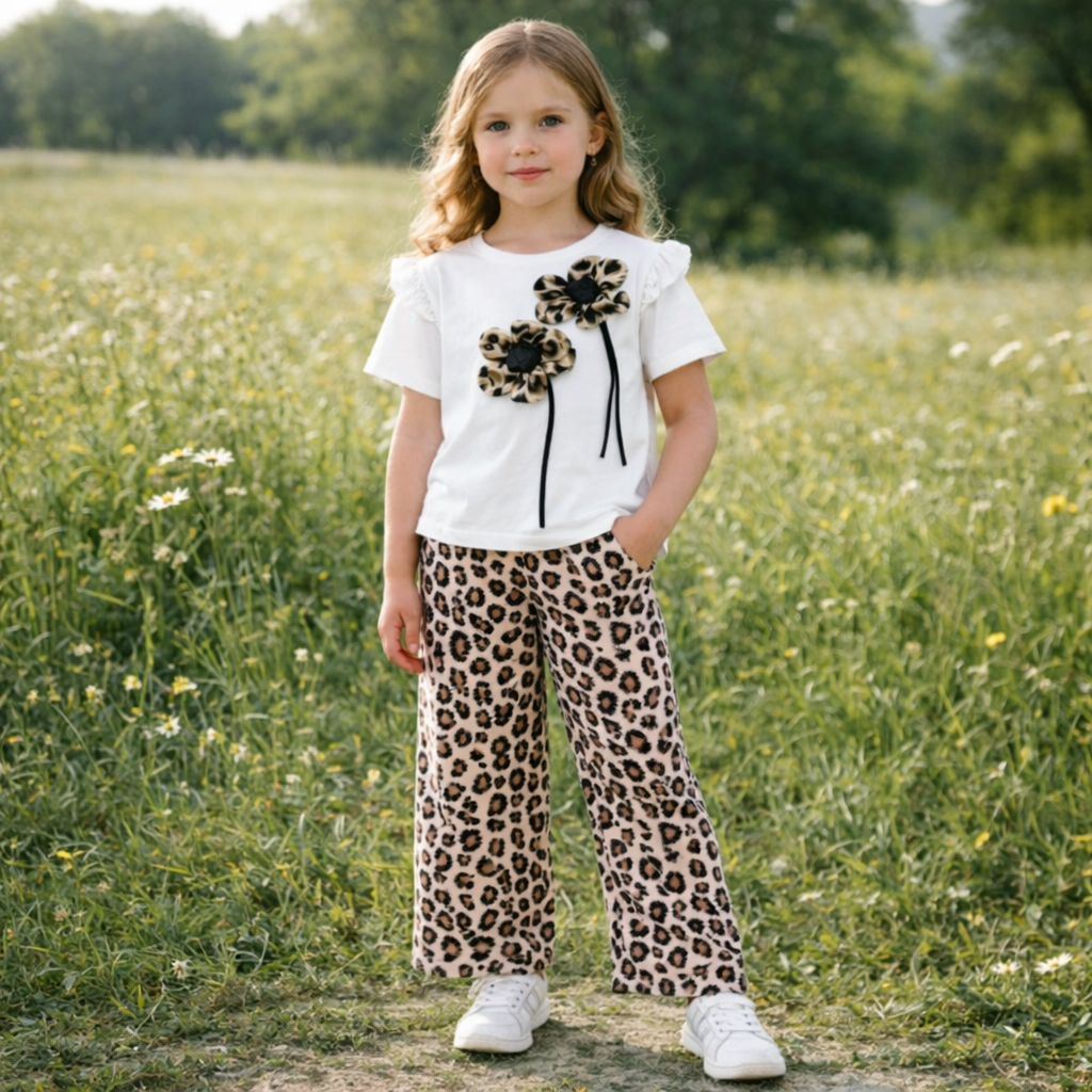 Girls Cotton Flowers – Soft Summer Outfit Size (3-10y)