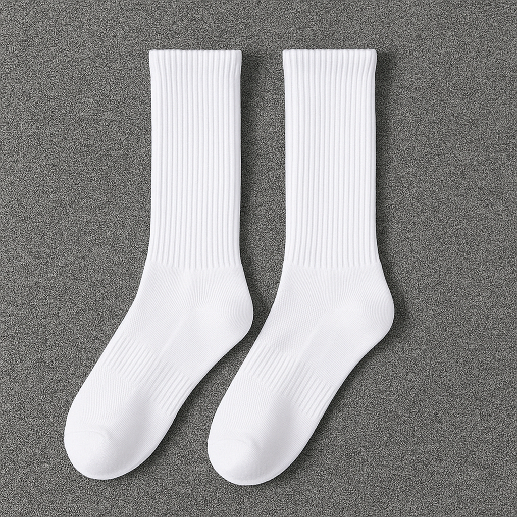 White Cotton Long Socks Size 37-45