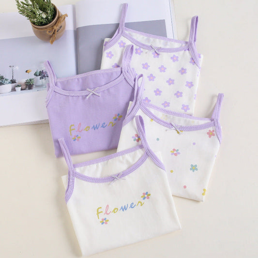 T Girls Undershirts Set Of 4 Pcs Size 2-10y
