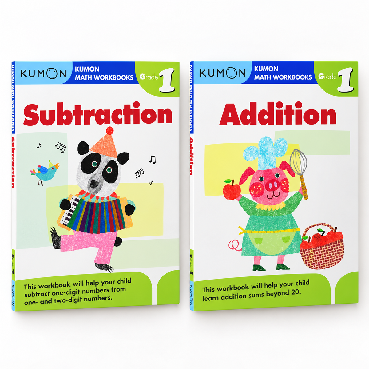 Kumon Grade 1 Math Workbooks Set – Addition & Subtraction, 2 Books | Soft Cover | 6+