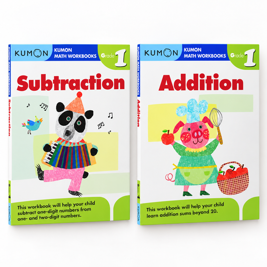 Kumon Grade 1 Math Workbooks Set – Addition & Subtraction, 2 Books | Soft Cover | 6+