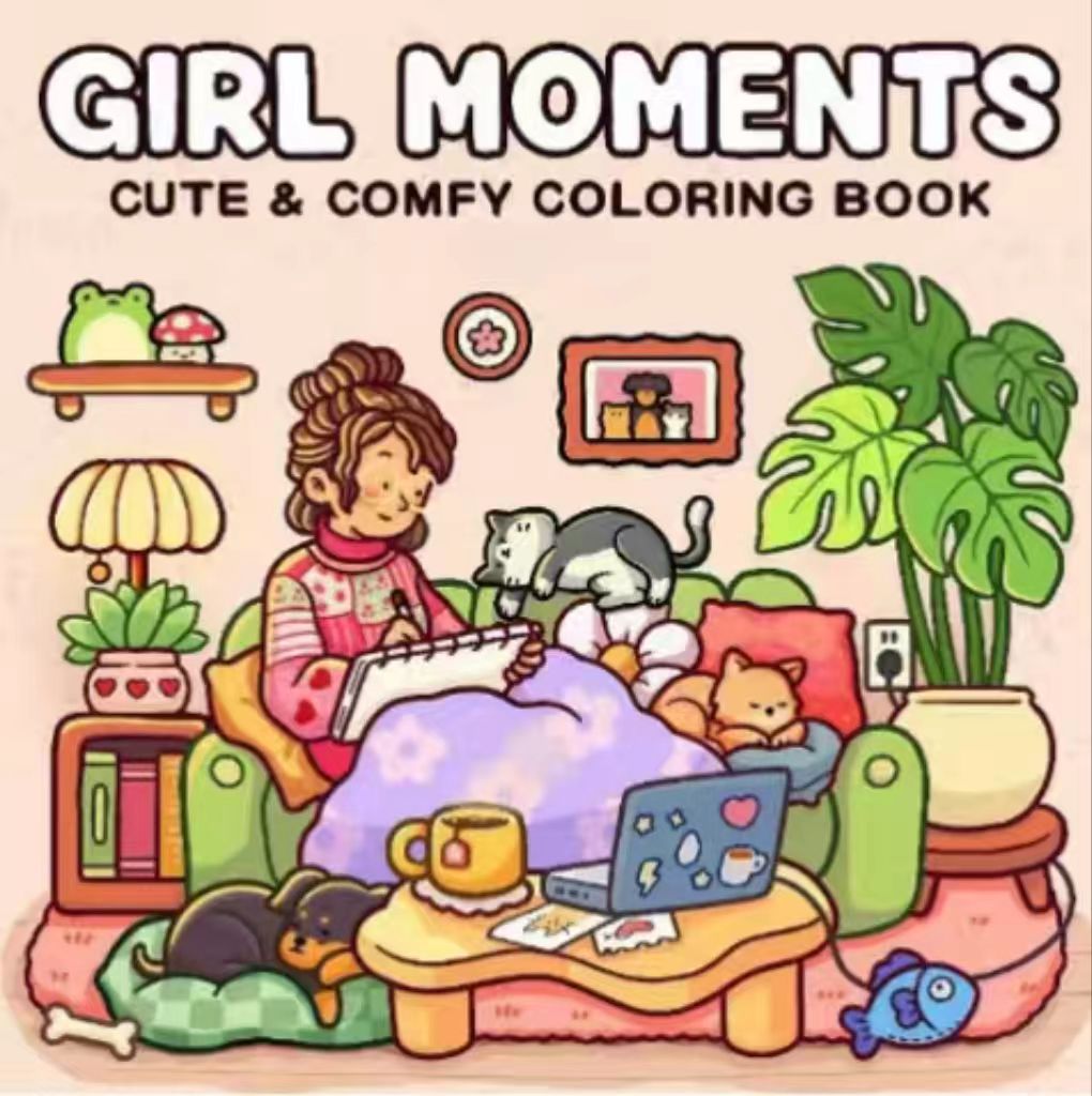 Cute & Comfy Coloring Books – 21 × 21 cm Softcover | 6+
