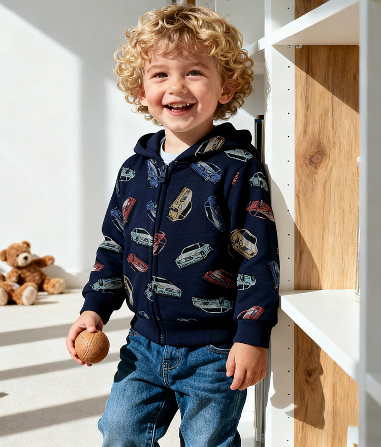 Jacket For Boys Race Car  Design Size 3-10y