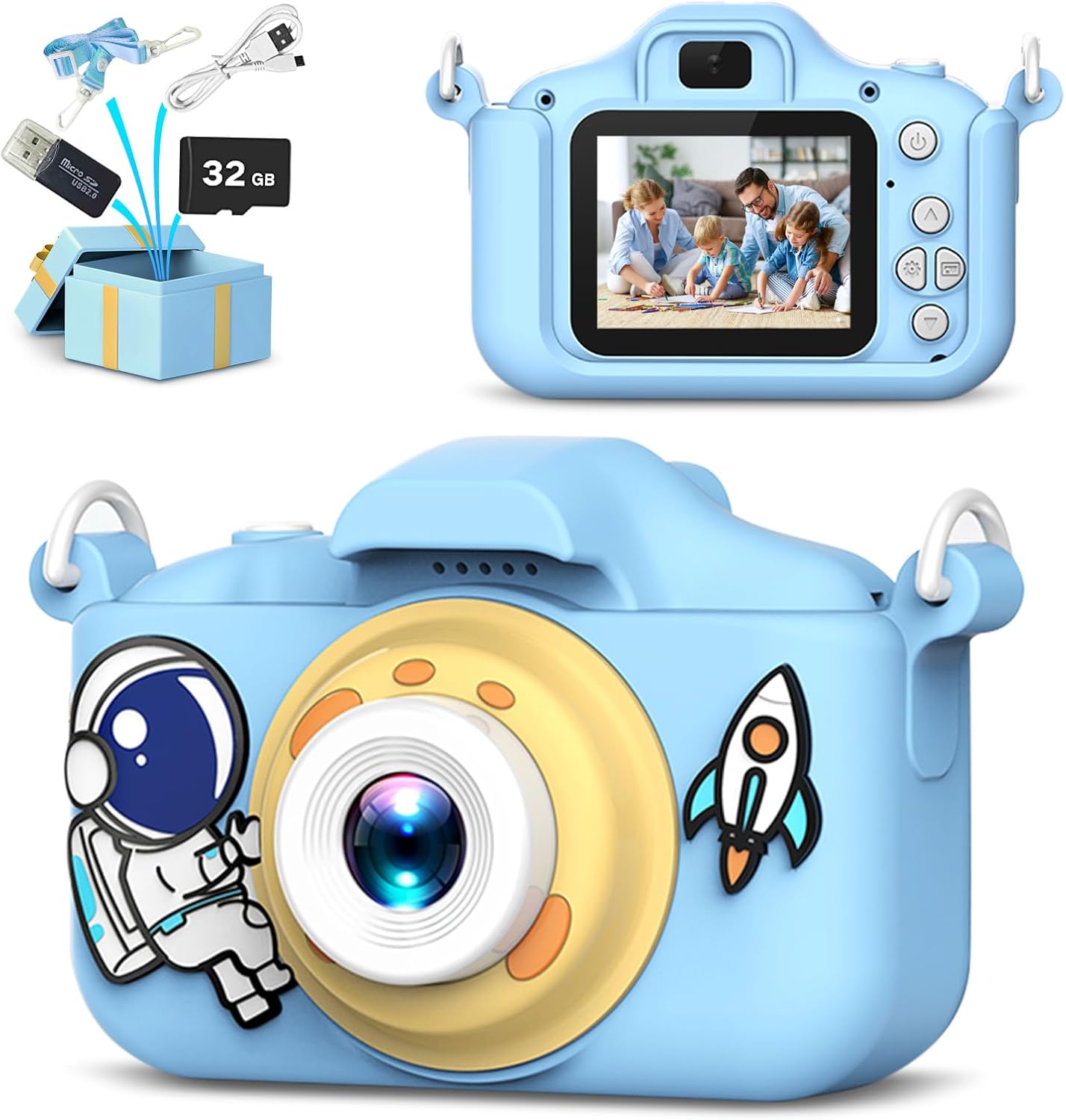 Camera Digital Dark Blue Astronaut Design +32Gb