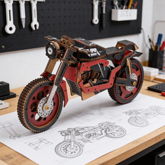 DIY Wooden Motorcycle 3D Puzzle | 14+