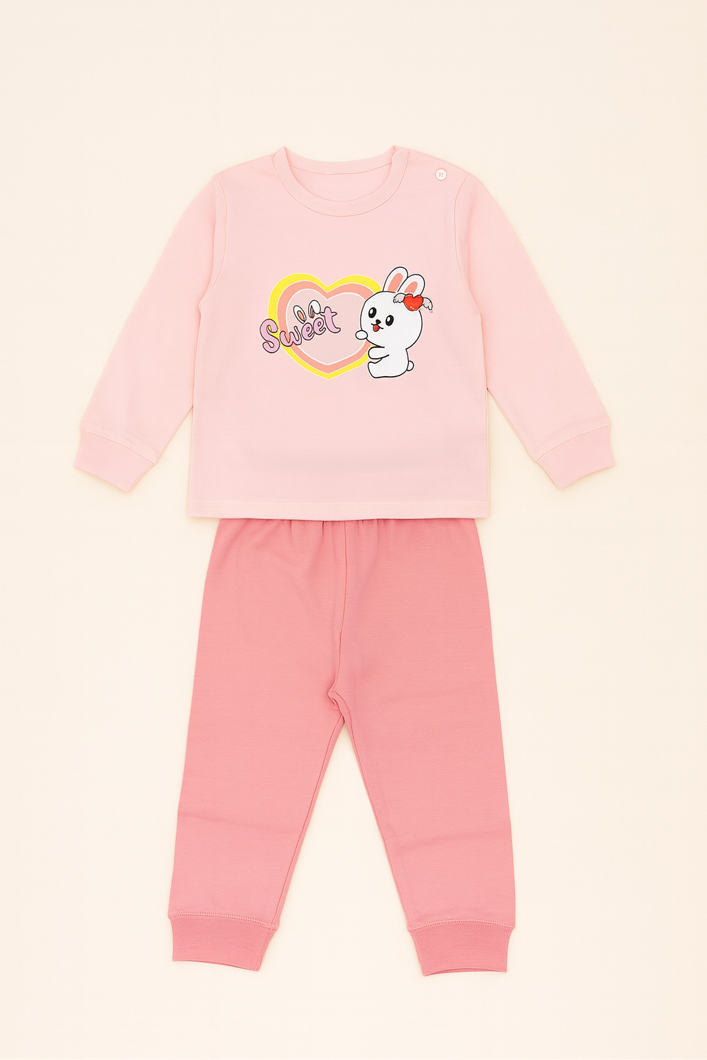 Pyjama Cotton For Girls Rabbit Design Size 1-6y