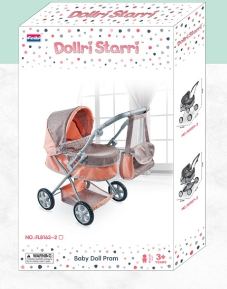 Baby Doll Stroller with Doll Carriage Bags Set Girls Birthday Gift