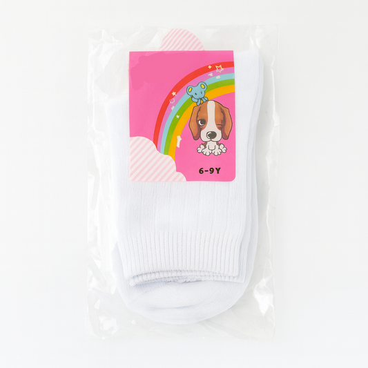 Long Socks White For Kids Size 6-9y